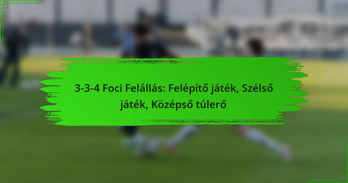 3-3-4 Foci Felállás: Felépítő játék, Szélső játék, Középső túlerő