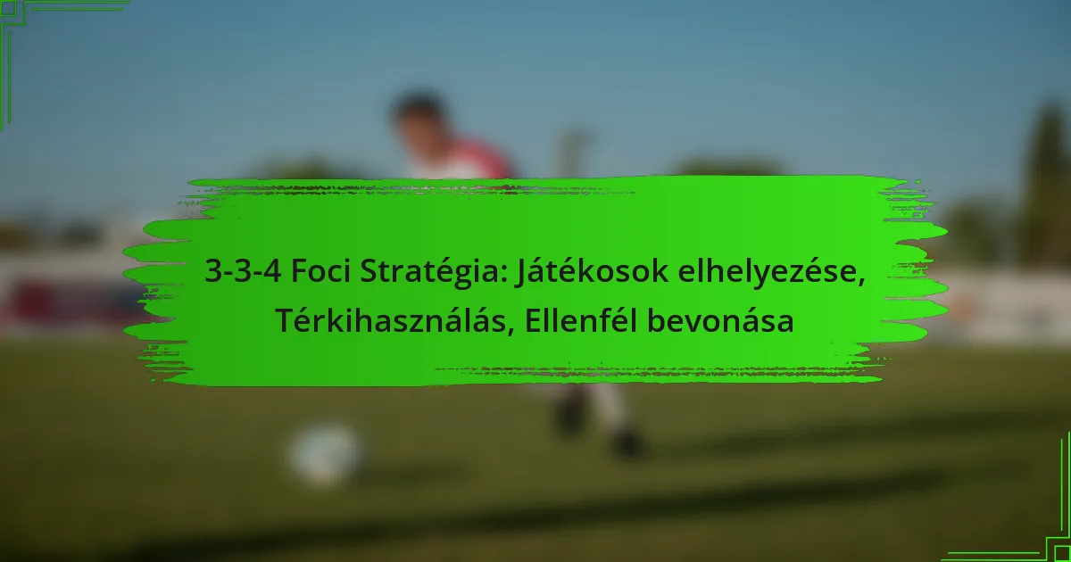 3-3-4 Foci Stratégia: Játékosok elhelyezése, Térkihasználás, Ellenfél bevonása
