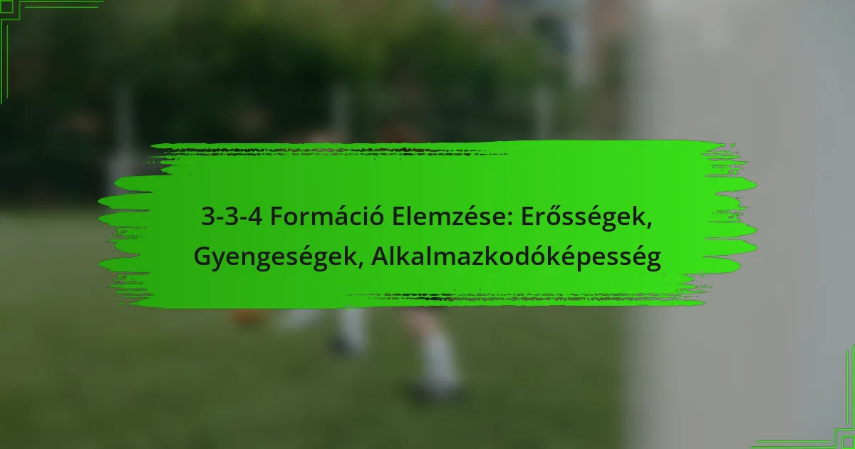 3-3-4 Formáció Elemzése: Erősségek, Gyengeségek, Alkalmazkodóképesség