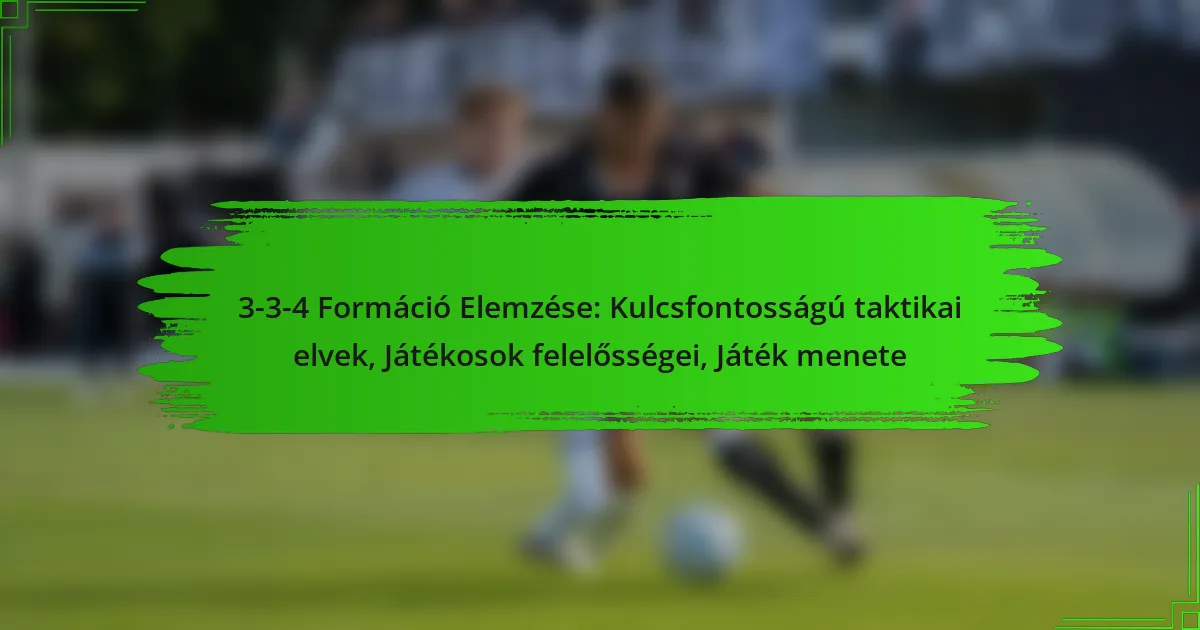 3-3-4 Formáció Elemzése: Kulcsfontosságú taktikai elvek, Játékosok felelősségei, Játék menete