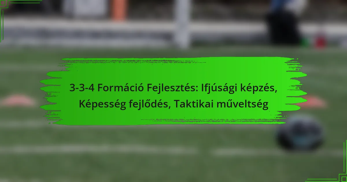 3-3-4 Formáció Fejlesztés: Ifjúsági képzés, Képesség fejlődés, Taktikai műveltség
