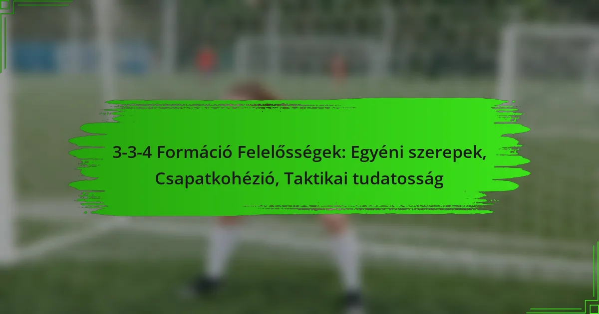 3-3-4 Formáció Felelősségek: Egyéni szerepek, Csapatkohézió, Taktikai tudatosság