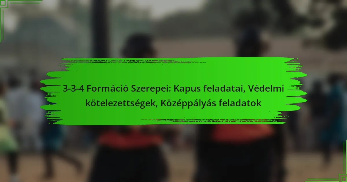 3-3-4 Formáció Szerepei: Kapus feladatai, Védelmi kötelezettségek, Középpályás feladatok