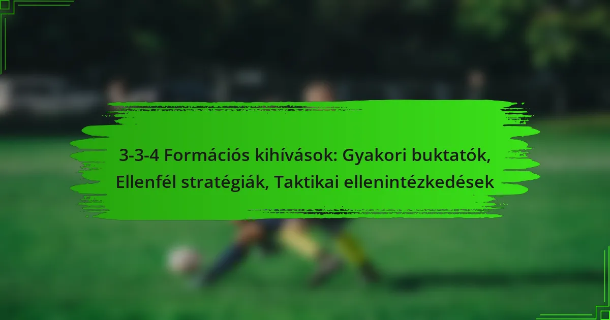 3-3-4 Formációs kihívások: Gyakori buktatók, Ellenfél stratégiák, Taktikai ellenintézkedések