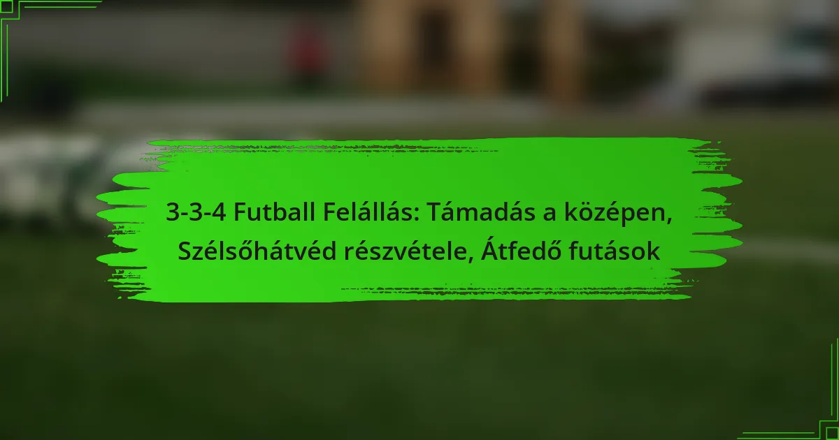 3-3-4 Futball Felállás: Támadás a középen, Szélsőhátvéd részvétele, Átfedő futások