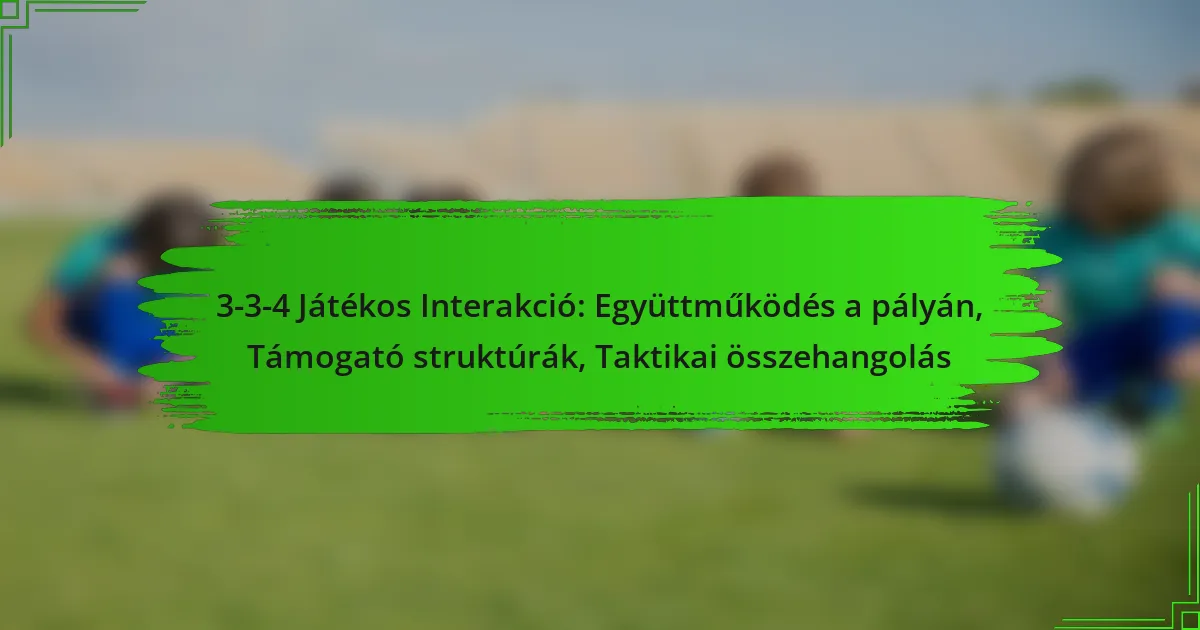 3-3-4 Játékos Interakció: Együttműködés a pályán, Támogató struktúrák, Taktikai összehangolás