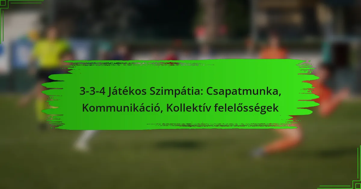 3-3-4 Játékos Szimpátia: Csapatmunka, Kommunikáció, Kollektív felelősségek