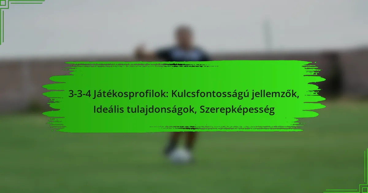 3-3-4 Játékosprofilok: Kulcsfontosságú jellemzők, Ideális tulajdonságok, Szerepképesség