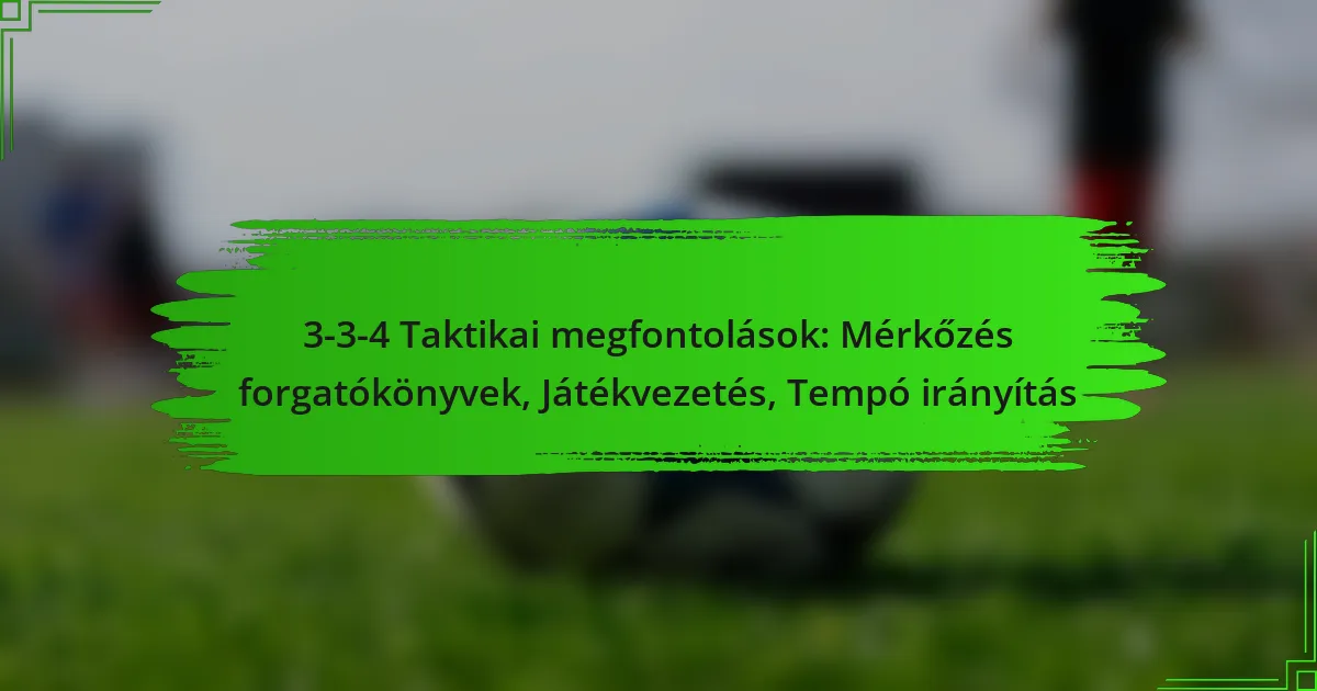 3-3-4 Taktikai megfontolások: Mérkőzés forgatókönyvek, Játékvezetés, Tempó irányítás